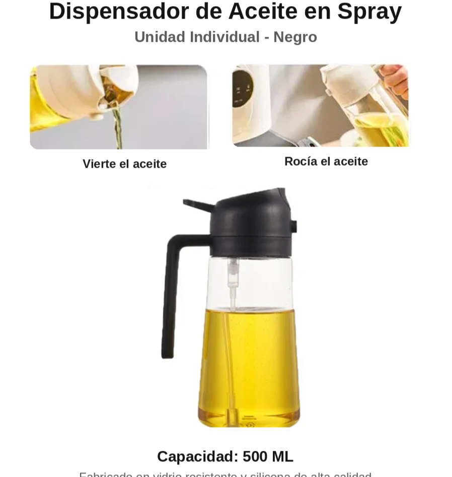 OilMist Spray — Dispensador de Aceite en Aerosol